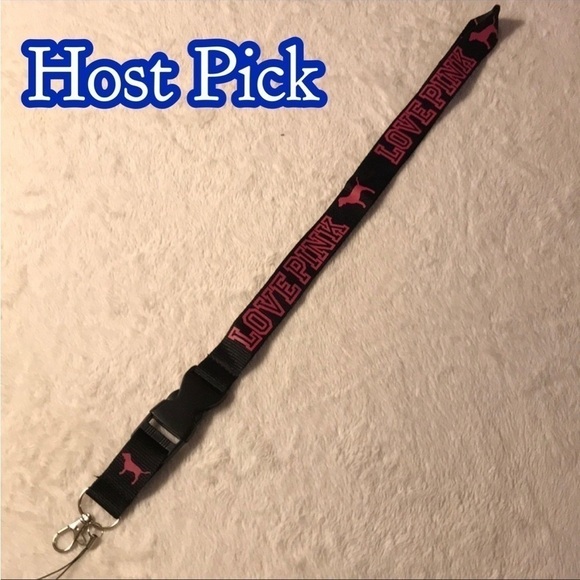 ✅host Pick✅ Black Love Pink Lanyard, NWOT - Picture 1 of 4